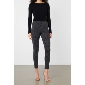 NWT Liverpool‎ Reese Ankle Leggings Sz 8 Grey Black Leopard Print Tummy Control
